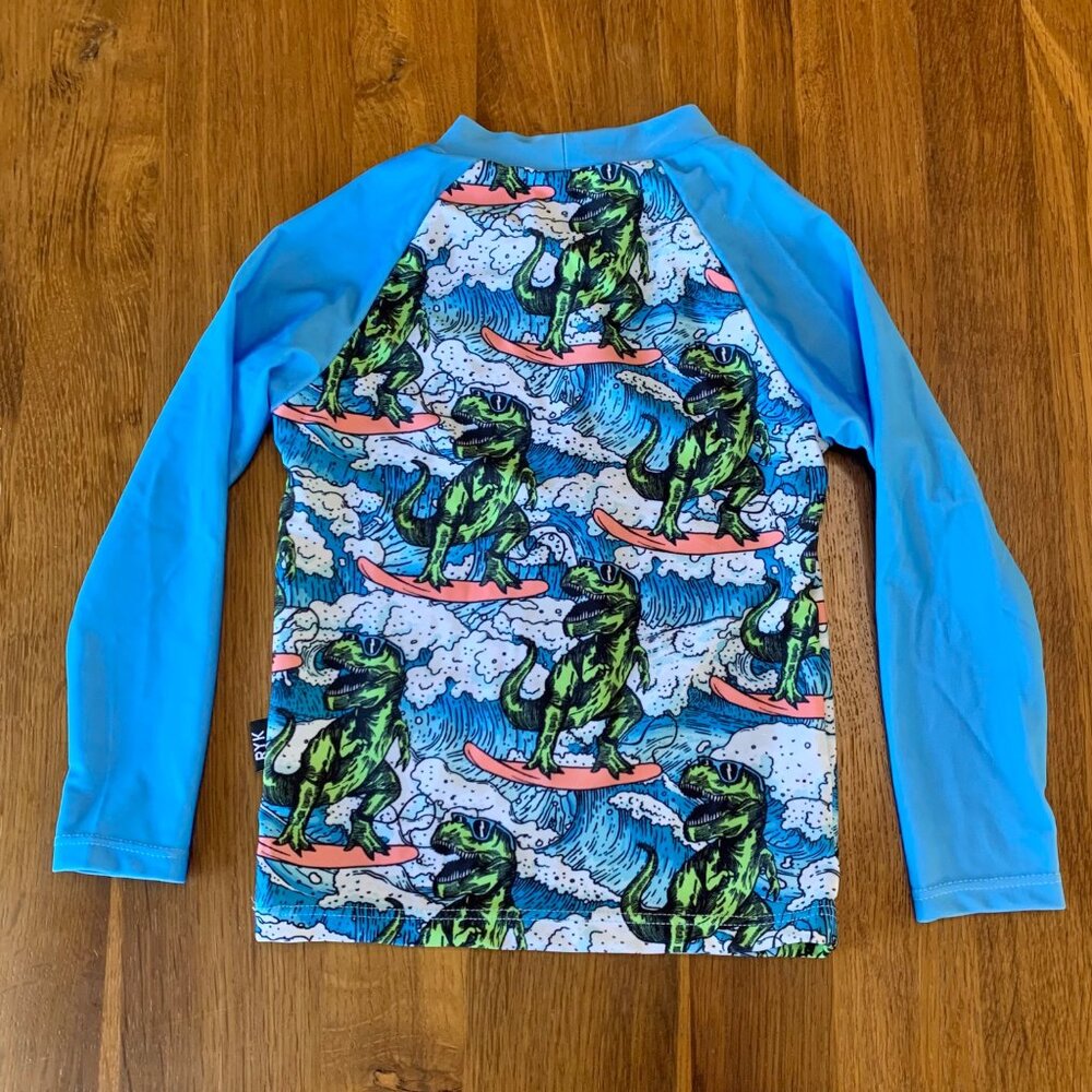 ROCK YOUR BABY Dino Surf Rashguard Boys 3T 3 NWT UPF 50+ Rashie Swim Top NEW - Picture 2 of 8